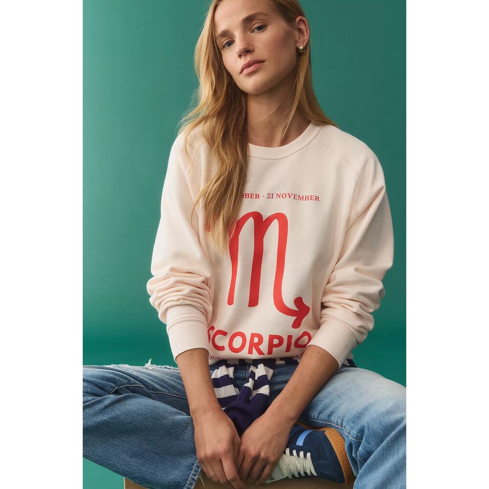BY ANTHROPOLOGIE Zodiac Sweatshirt in Scorpio Size Large - Picture 2 of 8